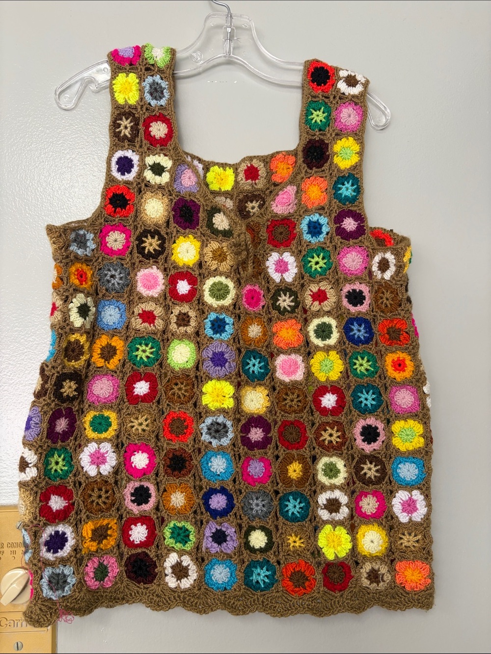Handmade Multicolor Crochet women’s top - Boho Square Motif